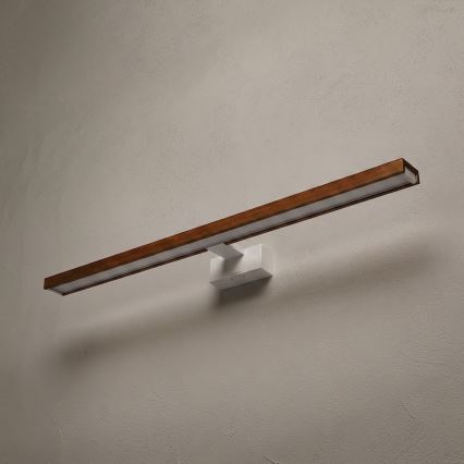 Brilagi - LED kopalniška osvetlitev ogledala 3 v 1 WOODY MIRROR LED/15W/230V 80 cm IP44 bela/hrast-češnja