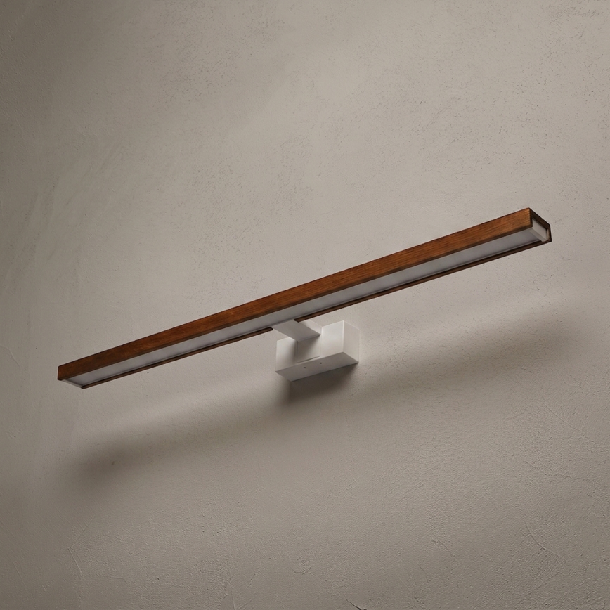 Brilagi - LED kopalniška osvetlitev ogledala 3 v 1 WOODY MIRROR LED/15W/230V 80 cm IP44 bela/hrast-češnja