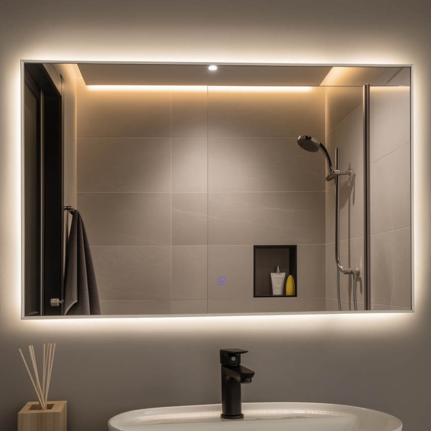 Brilagi - LED kopalniško ogledalo DESIO LED/30W/230V 60x90 cm srebrno IP44 CRI 90 zatemnljivo + CCT
