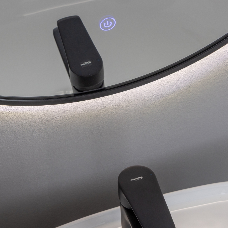 Brilagi - LED kopalniško ogledalo NOVARA LED/19W/230V pr. 60 cm črna IP44 CRI 90 zatemnljivo + CCT