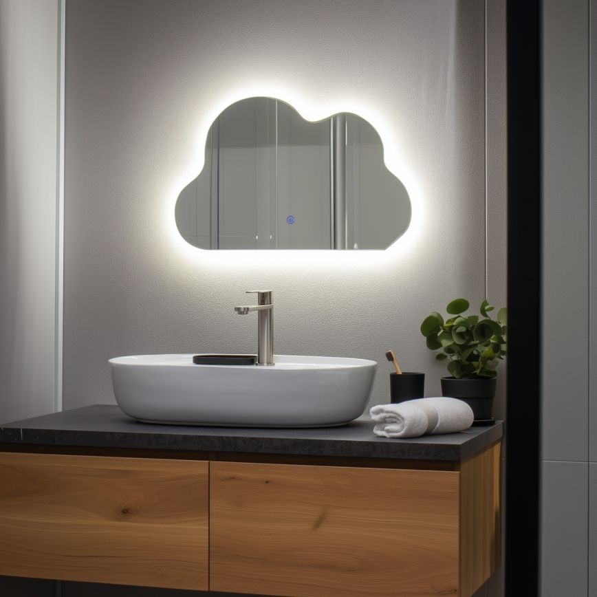 Brilagi - LED kopalniško ogledalo NUVOLA LED/19W/230V 37x60 cm IP44 CRI 90 zatemnljivo + nastavljiva barvna temperatura (CCT)