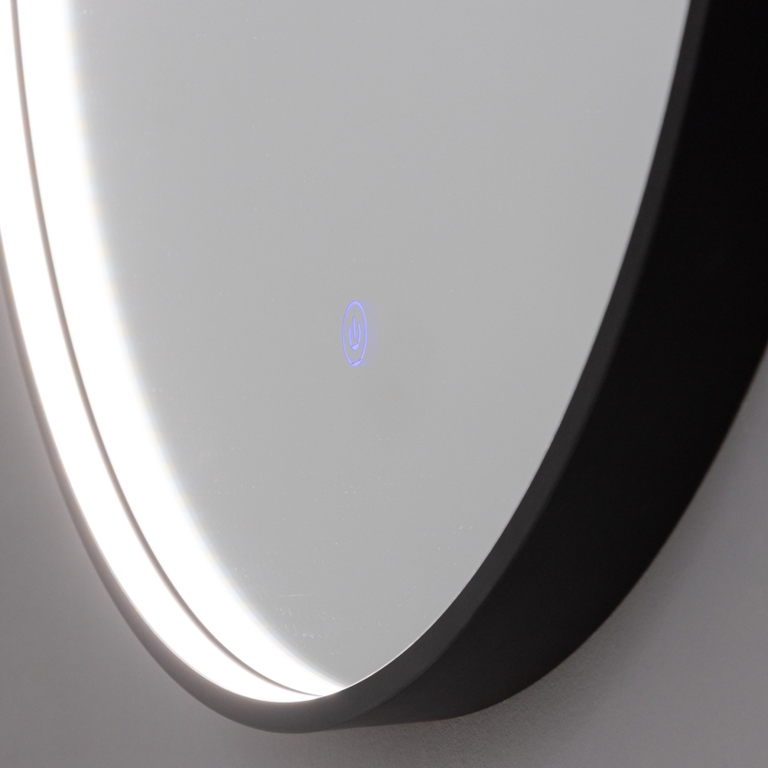 Brilagi - LED kopalniško ogledalo PALANZO LED/19W/230V premer 60 cm črna IP44 CRI 90 zatemnljivo + CCT