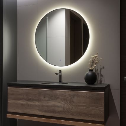 Brilagi - LED Kopalno ogledalo VENA BLACK LED/32W/230V premer 100 cm IP44 CRI 90 zatemnljivo + CCT