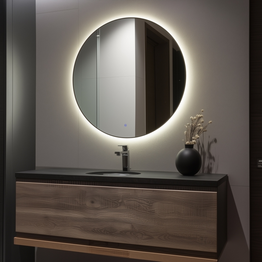 Brilagi - LED Kopalno ogledalo VENA BLACK LED/32W/230V premer 100 cm IP44 CRI 90 zatemnljivo + CCT