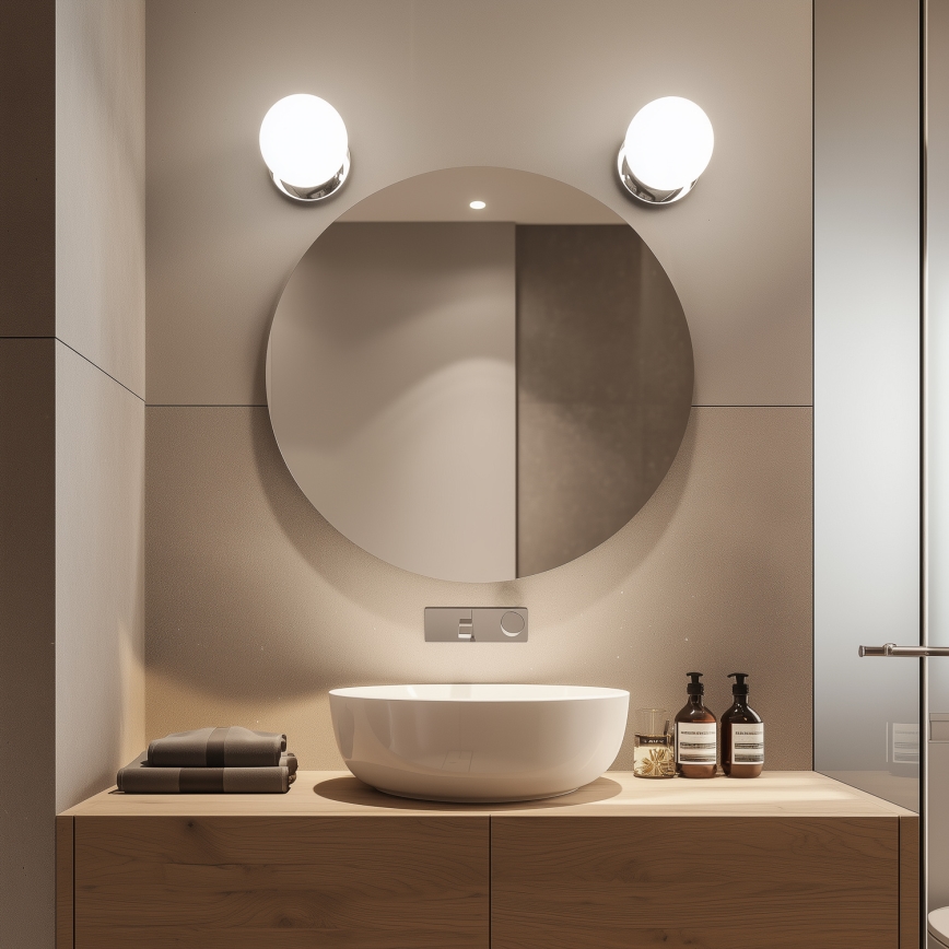 Brilagi - LED kopalniško stensko svetilo BALL LED/6W/230V 3000/4000/6500K IP44 poliran krom