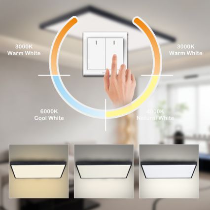 Brilagi - LED stropna svetilka za kopalnico FRAME LED/96W/230V 120x60 cm 3000/4000/6000K IP44 črna