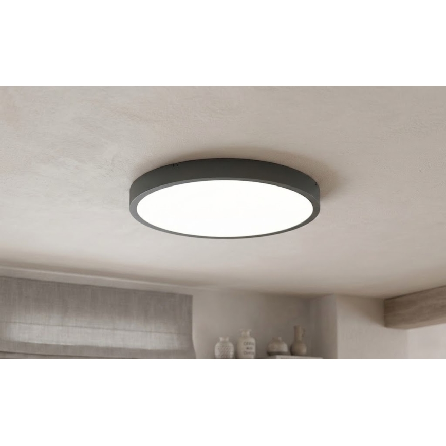 Brilagi - Stropna kopalniška LED svetilka s senzorjem ZENNA LED/24W/230V Ø 35 cm IP44 antracit