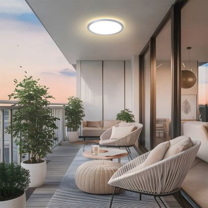 Brilagi - LED kopalniško stropno svetilo ULTRA SLIM LED/24W/230V Ø 42 cm srebrno IP54