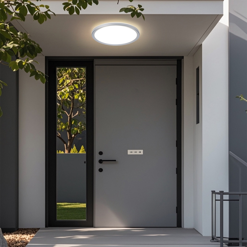 Brilagi - LED kopalniško stropno svetilo ULTRA SLIM LED/24W/230V Ø 42 cm srebrno IP54