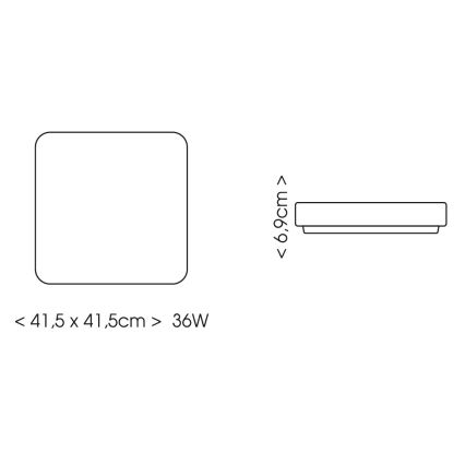 BRILAGI - LED kopalniško stropno svetilo s senzorjem ZENNA LED/36W/230V 41,5x41,5 cm IP44 črna + daljinski upravljalnik