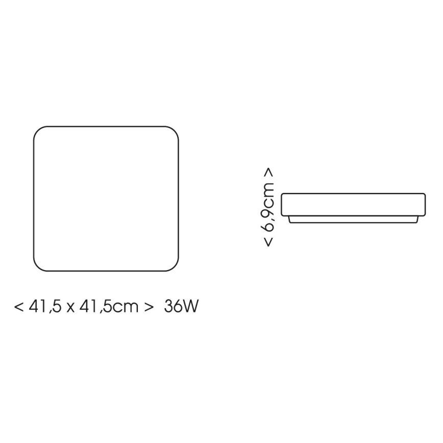 BRILAGI - LED kopalniško stropno svetilo s senzorjem ZENNA LED/36W/230V 41,5x41,5 cm IP44 črna + daljinski upravljalnik