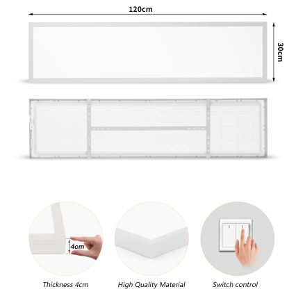 Brilagi - LED stropno svetilo za kopalnico FRAME LED/50W/230V 3000/4000/6000K 120x30 cm IP44 srebrno