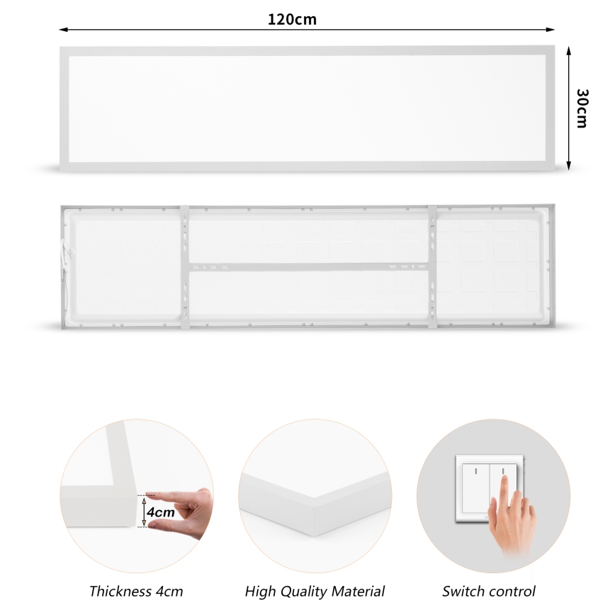 Brilagi - LED stropno svetilo za kopalnico FRAME LED/50W/230V 3000/4000/6000K 120x30 cm IP44 srebrno