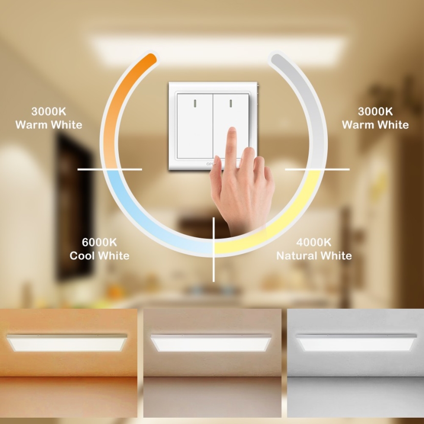 Brilagi - LED kopalniško stropno svetilo FRAME LED/50W/230V 120x30 cm 3000/4000/6000K IP44 bela