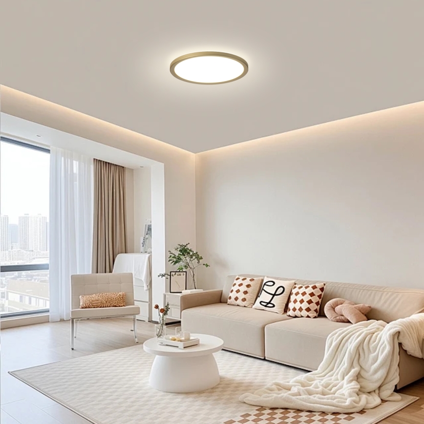 Brilagi - LED stropna svetilka za kopalnico ULTRA SLIM LED/12W/230V, premer 22,5 cm, zlata, IP54