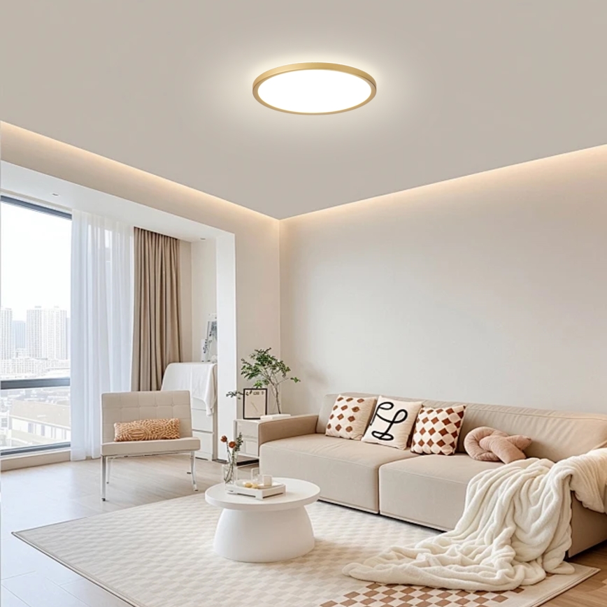 Brilagi - LED stropna svetilka za kopalnico ULTRA SLIM LED/18W/230V, premer 30 cm, zlata, IP54