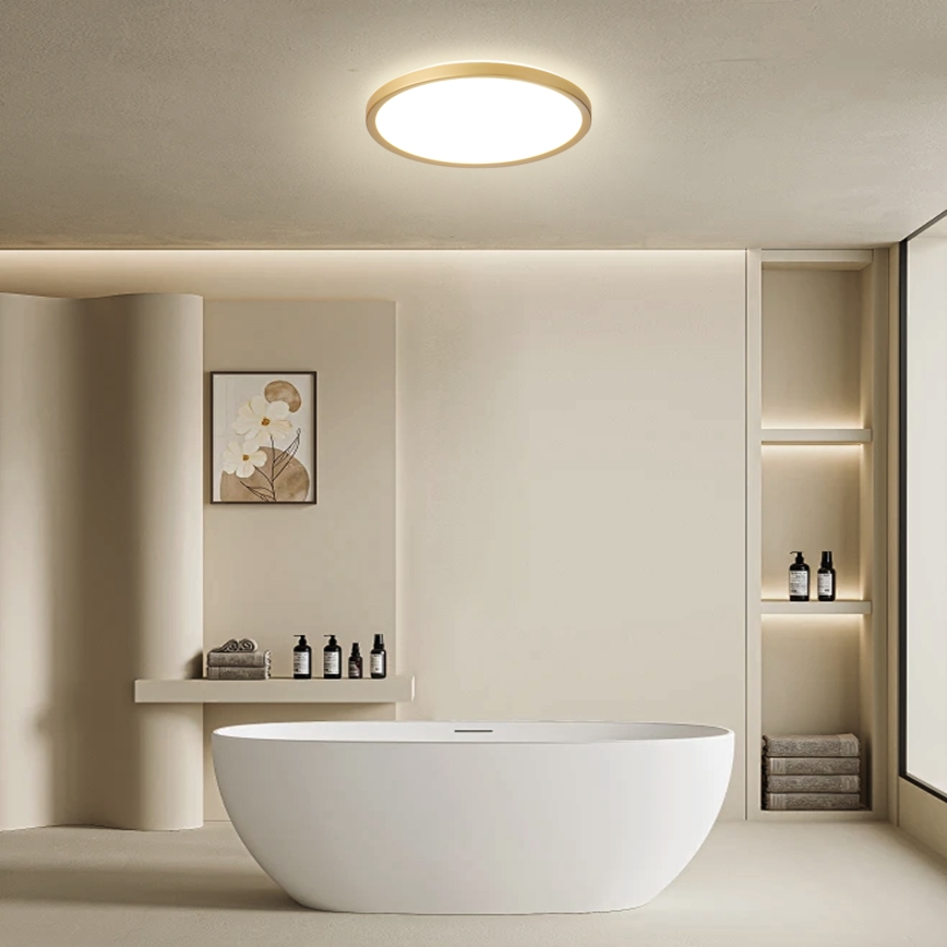 Brilagi - LED stropna svetilka za kopalnico ULTRA SLIM LED/24W/230V Ø 42 cm zlata IP54