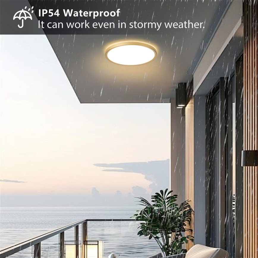 Brilagi - LED stropna svetilka za kopalnico ULTRA SLIM LED/24W/230V Ø 42 cm zlata IP54