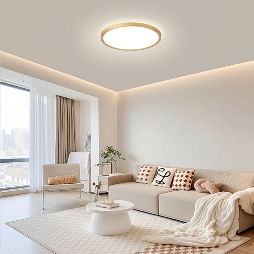 Brilagi - LED stropna svetilka za kopalnico ULTRA SLIM LED/24W/230V Ø 42 cm zlata IP54