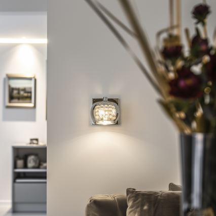 Brilagi - LED Kristalna stenska svetilka JEWEL 1xG9/42W/230V