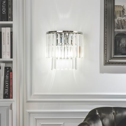 Brilagi - LED Kristalna stenska svetilka MOZART 2xE14/40W/230V sijajni krom