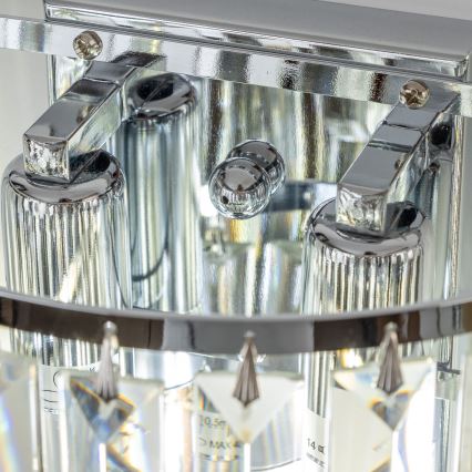 Brilagi - LED Kristalna stenska svetilka MOZART 2xE14/40W/230V sijajni krom