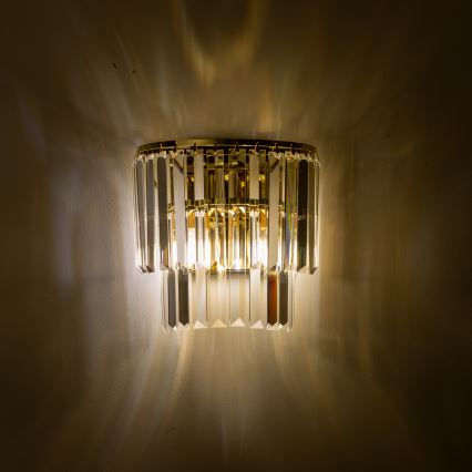 Brilagi - LED Kristalna stenska svetilka MOZART 2xE14/40W/230V zlata