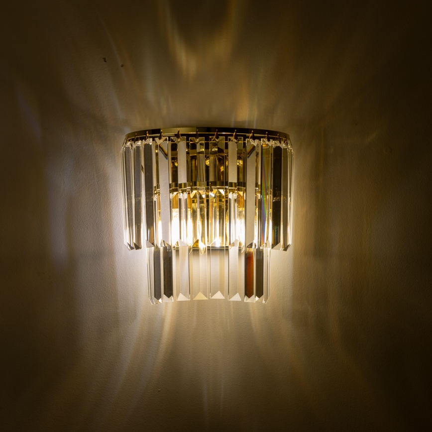 Brilagi - LED Kristalna stenska svetilka MOZART 2xE14/40W/230V zlata