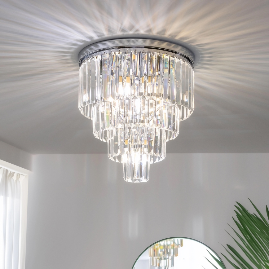 Brilagi - LED kristalna stropna svetilka MOZART 5xE14/40W/230V premer 40 cm sijajni krom