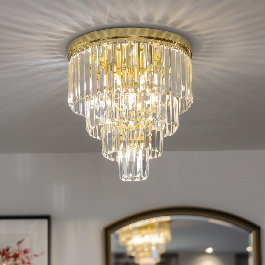 Brilagi - LED kristalna stropna svetilka MOZART 5xE14/40W/230V premer 40 cm zlata