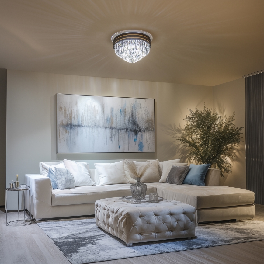 Brilagi - LED Kristalna stropna svetilka VELURE 5xE14/40W/230V črna