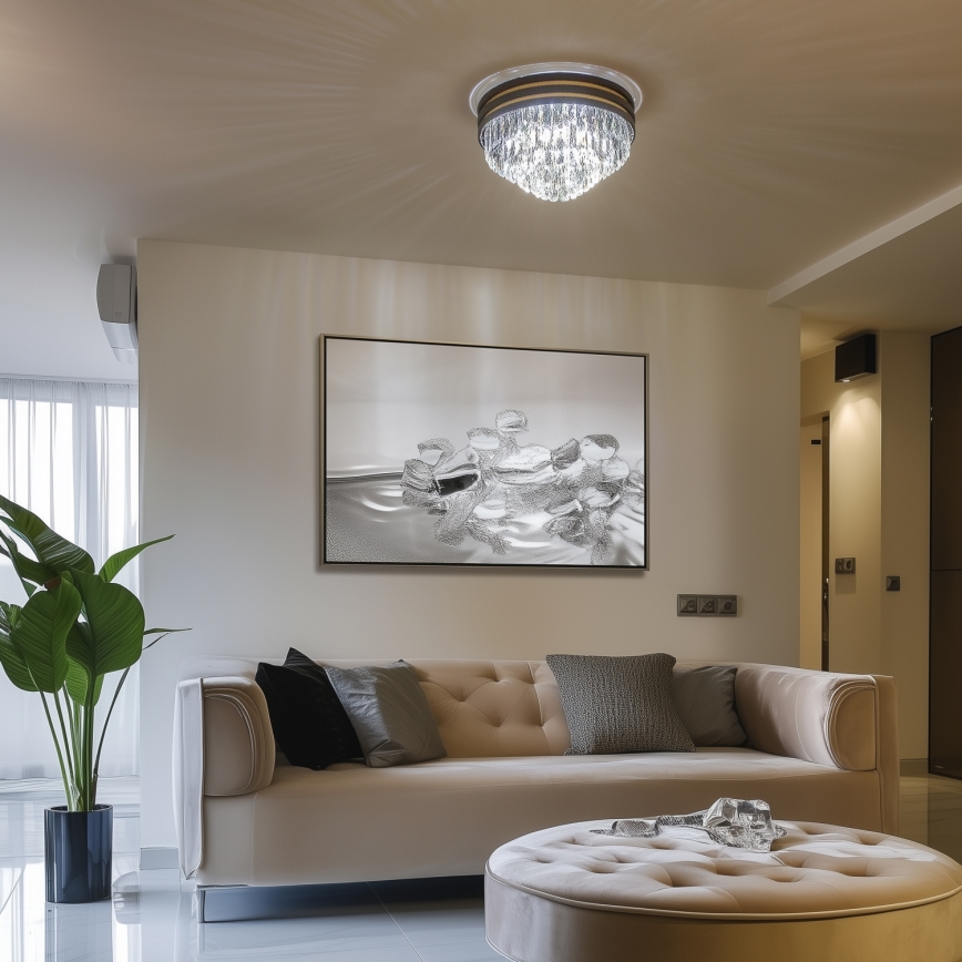 Brilagi - LED Kristalna stropna svetilka VELURE 5xE14/40W/230V črna