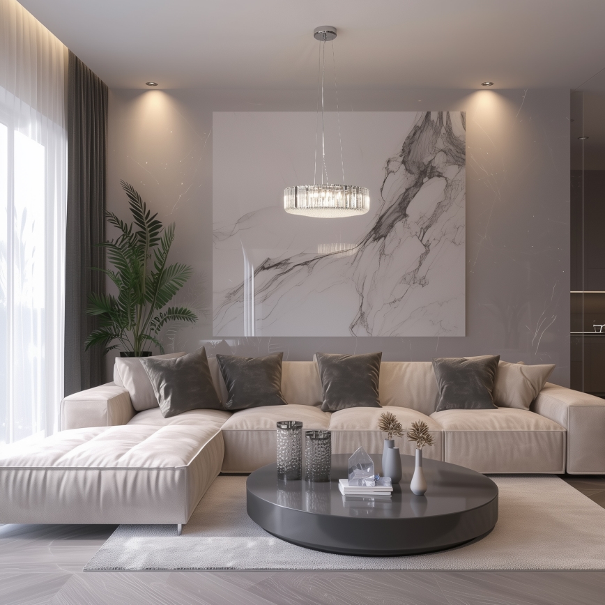 Brilagi - LED kristalni lestenec na jekleni vrvici GLAMOUR 5xG9/42W/230V