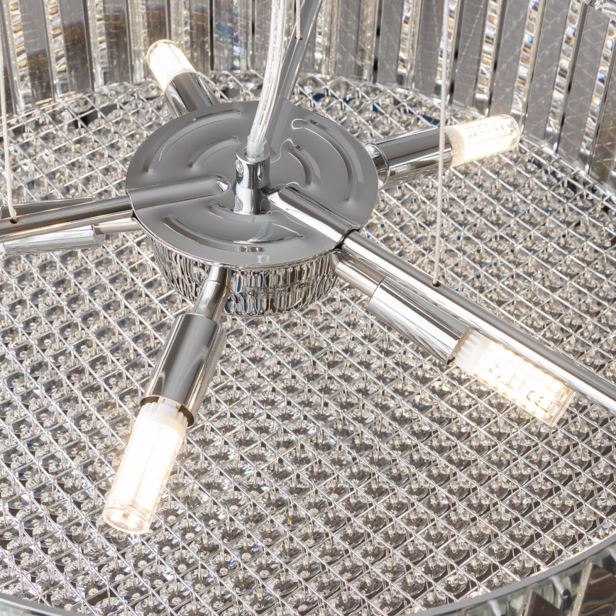 Brilagi - LED kristalni lestenec na jekleni vrvici GLAMOUR 5xG9/42W/230V