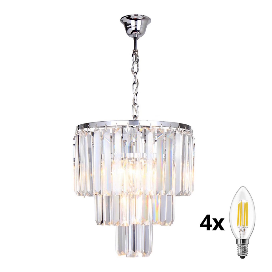 Brilagi - LED Kristalni lestenec na verigi MOZART 4xE14/40W/230V sijajni krom