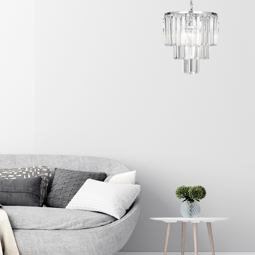 Brilagi - LED Kristalni lestenec na verigi MOZART 4xE14/40W/230V sijajni krom