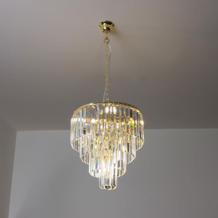 Brilagi - LED Kristalni lestenec na verigi MOZART 5xE14/40W/230V zlata