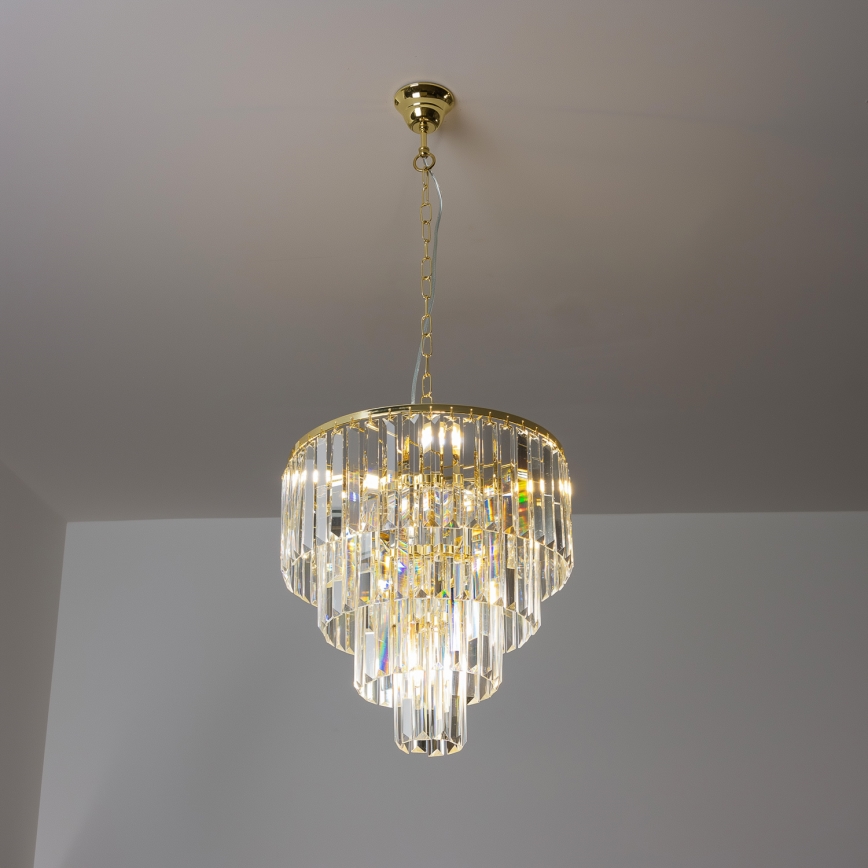 Brilagi - LED Kristalni lestenec na verigi MOZART 5xE14/40W/230V zlata