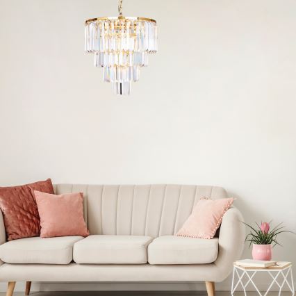 Brilagi - LED Kristalni lestenec na verigi MOZART 5xE14/40W/230V zlata