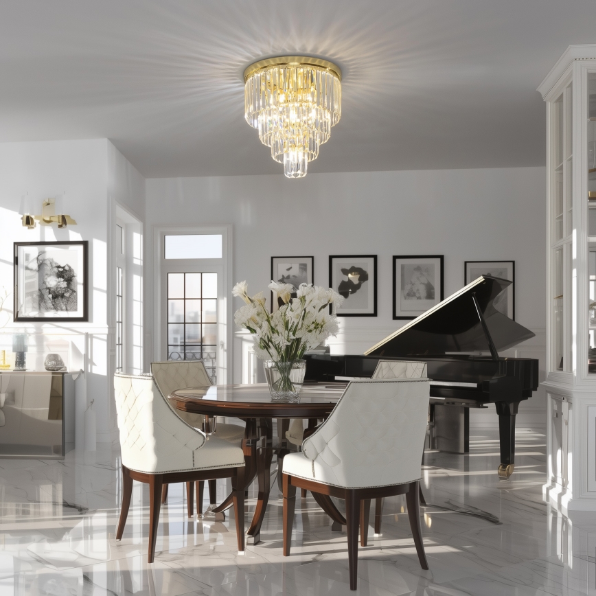 Brilagi - LED kristalna stropna svetilka MOZART 5xE14/40W/230V premer 40 cm zlata