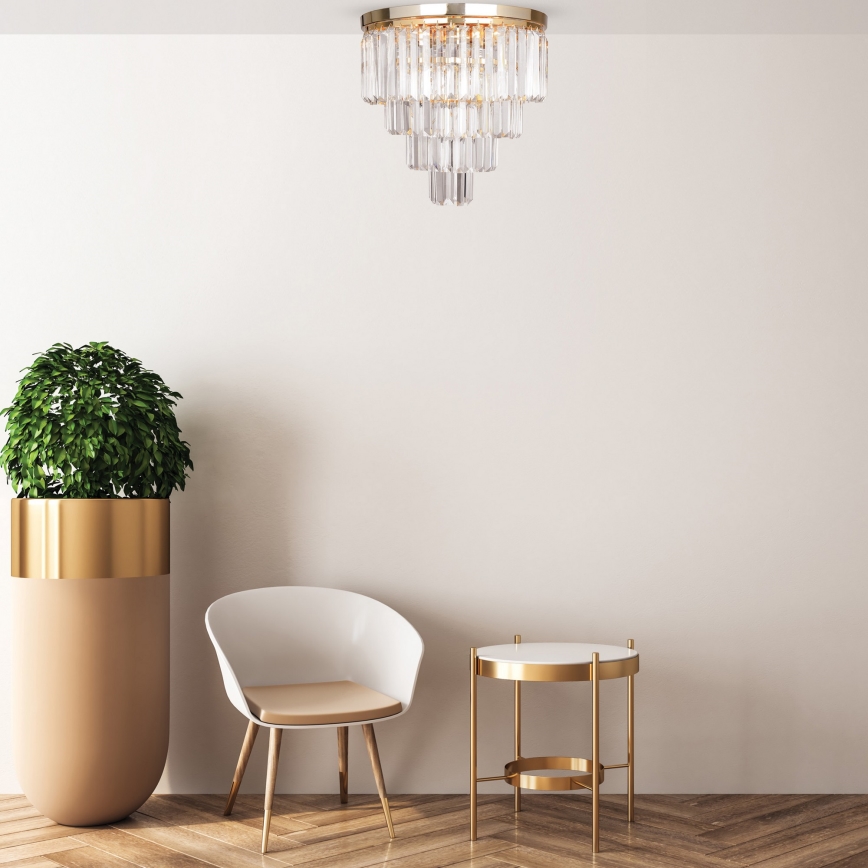 Brilagi - LED kristalna stropna svetilka MOZART 5xE14/40W/230V premer 40 cm zlata