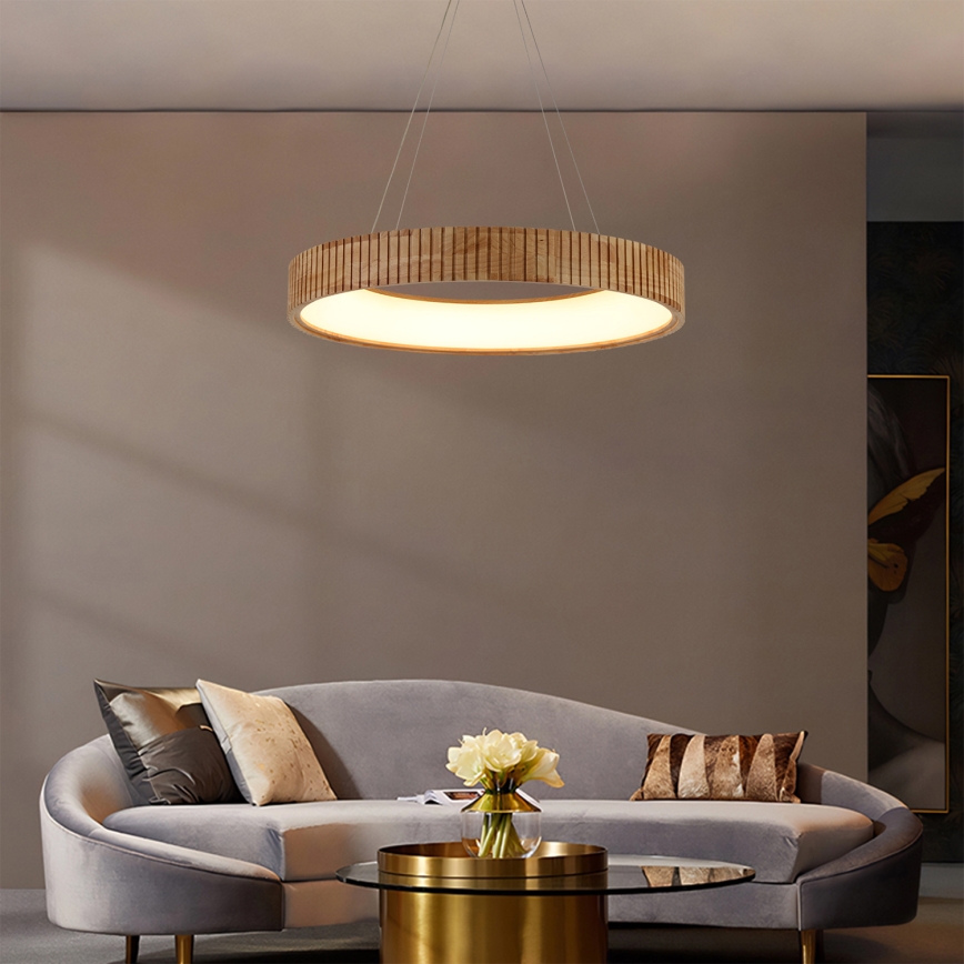 Brilagi - LED lestenec na kablu FALCON WOOD MODERN LED/40W/230V 3000/4000/6000K, premer 60 cm, iz lesa