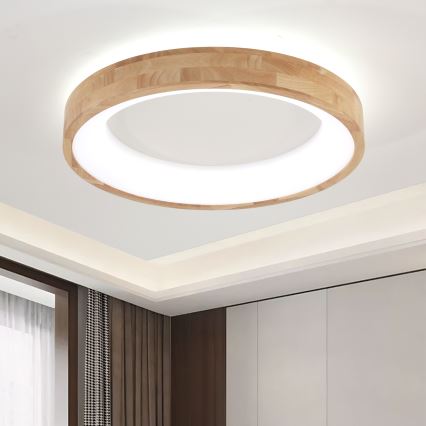 Brilagi - LED stropna svetilka FALCON WOOD LED/40W/230V 3000/4000/6000K premer 60 cm lesena