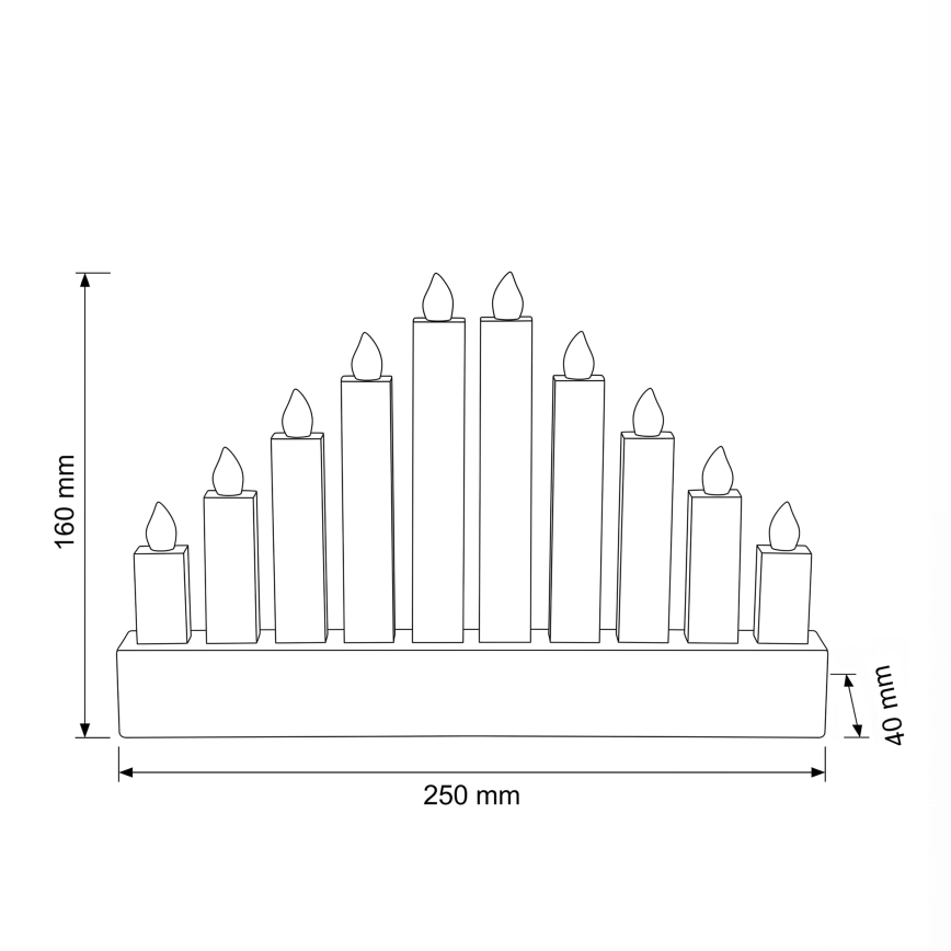 BRILAGI - LED leseni božični svečnik 10xLED/2xAA