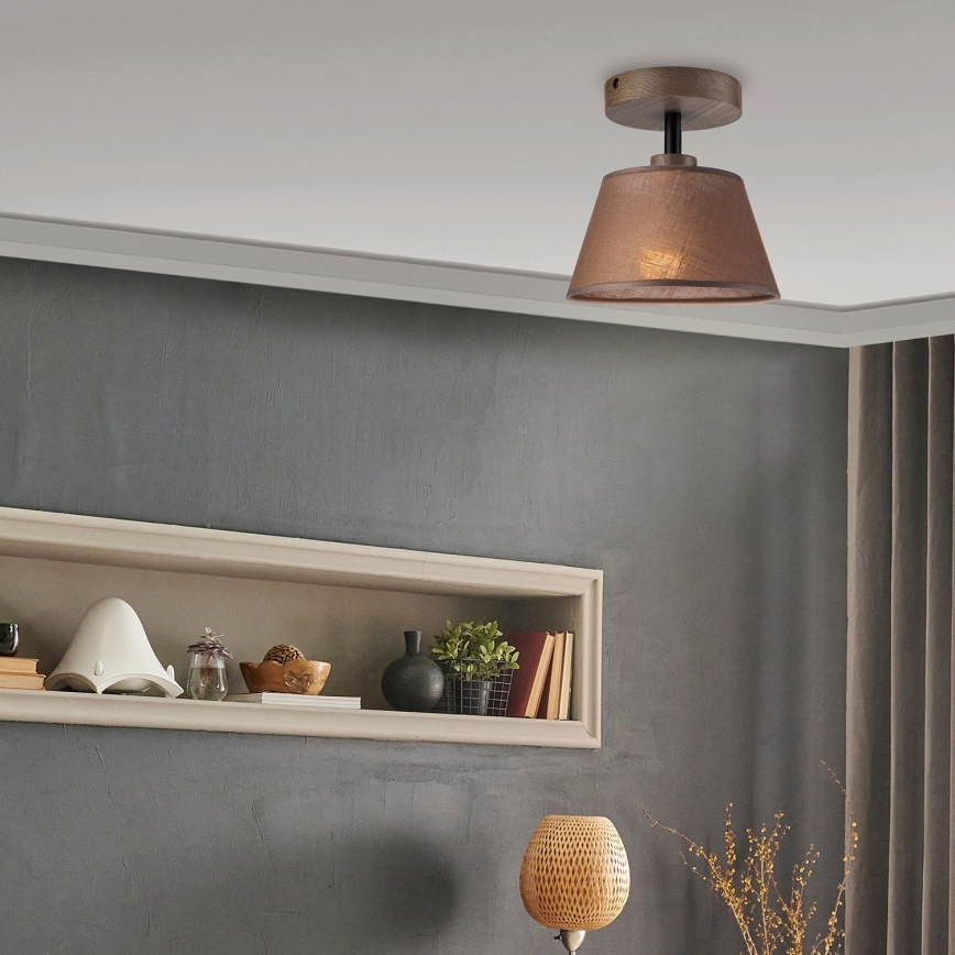 Brilagi - LED  Lestenec ANTHONY 1xE14/60W/230V hrast oreh/rjava