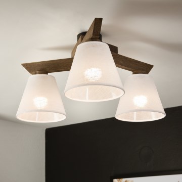 Brilagi - LED  Lestenec ANTHONY 3xE14/40W/230V hrast oreh/bela