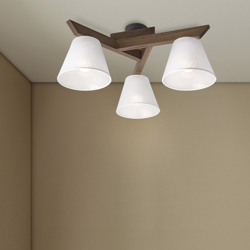 Brilagi - LED  Lestenec ANTHONY 3xE14/40W/230V hrast oreh/bela