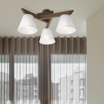 Brilagi - LED  Lestenec ANTHONY 3xE14/40W/230V hrast oreh/bela