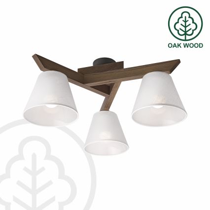 Brilagi - LED  Lestenec ANTHONY 3xE14/40W/230V hrast oreh/bela