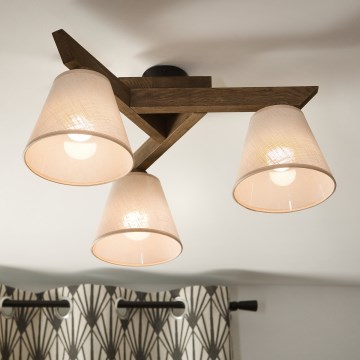 Brilagi - LED  Lestenec ANTHONY 3xE14/40W/230V hrast oreh/bež